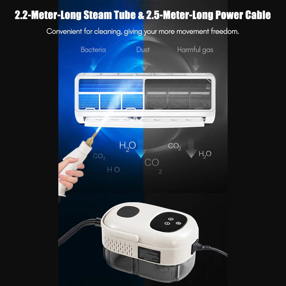 2500W Steam Cleaner High Temperature Pressurized Steam Cleaning Machine for Air Conditioning Hood Car Cleaner Home Appliance