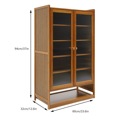 Shoe Cabinet, Free Standing Shoe Cabinet, Shoe Cabinet with Magnetic Doors Premium Bamboo, Fibreboard for Entrances, Porches