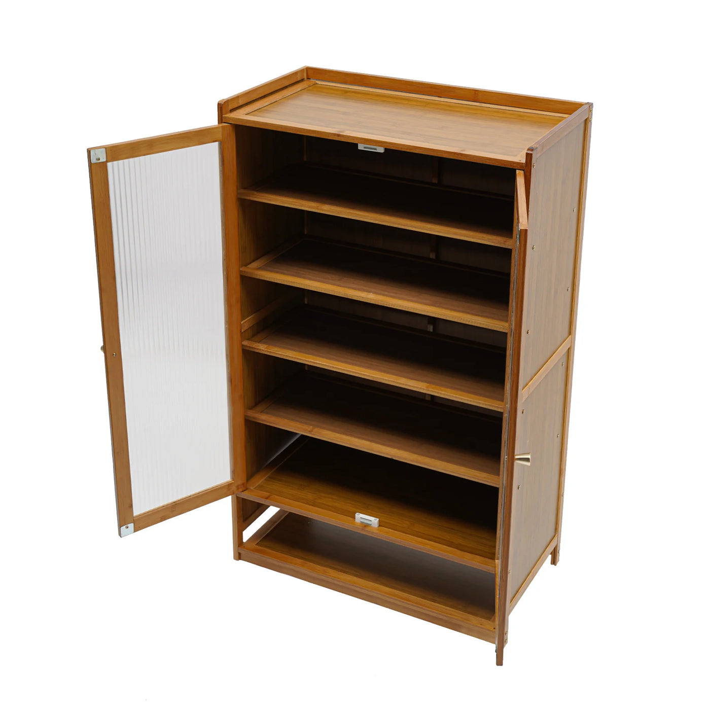 Shoe Cabinet, Free Standing Shoe Cabinet, Shoe Cabinet with Magnetic Doors Premium Bamboo, Fibreboard for Entrances, Porches