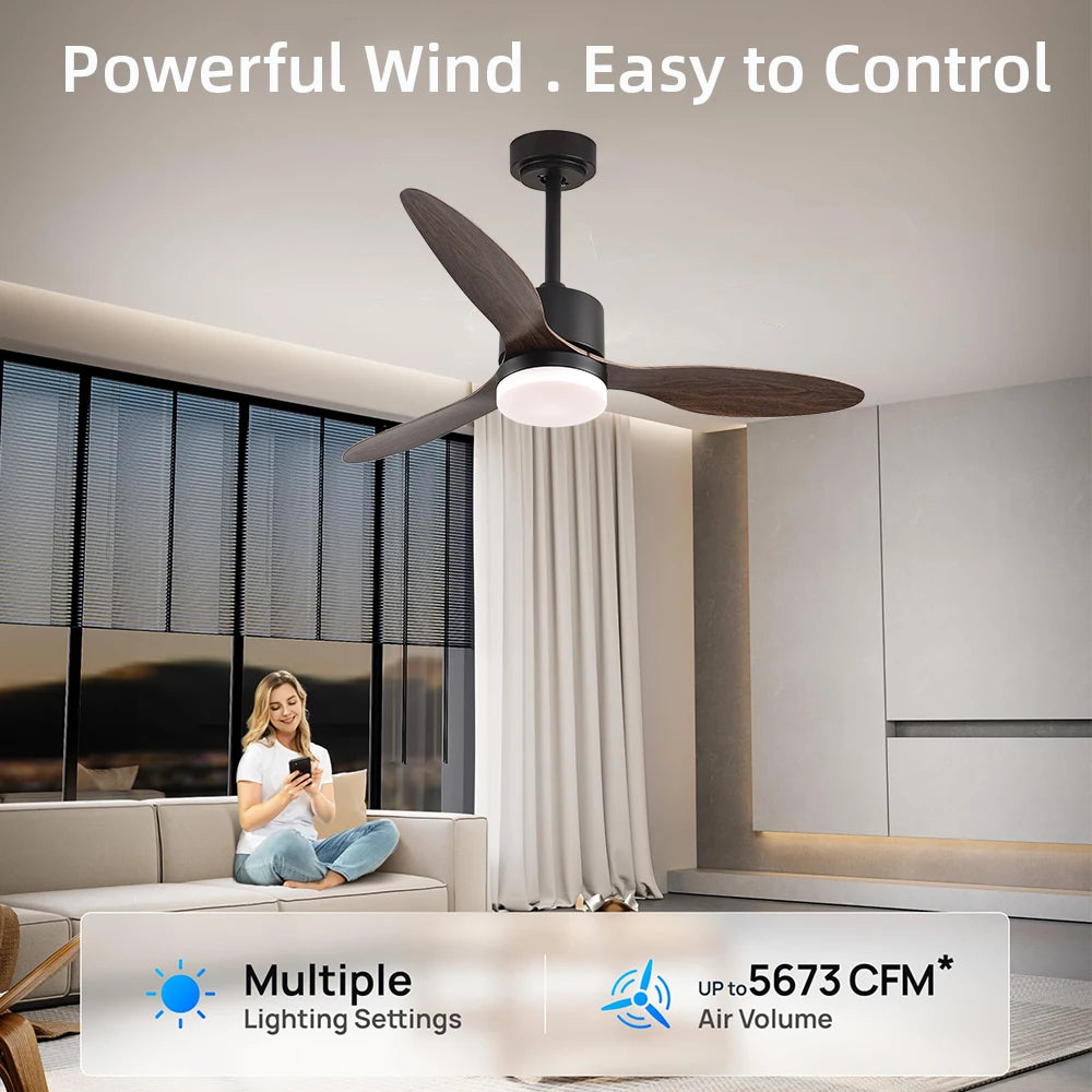 Large Simple Ceiling Fan With Light High Low Floor Loft Modern Nordic Led Fans Lamp Living Room Remote Control DC Motor Fans