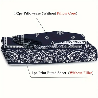 2/3pcs Luxurious Bohemian Stripe Print Fitted Sheet Set - Soft, Breathable, Deep Pocket Bedding for Comfortable Sleep - Perfect