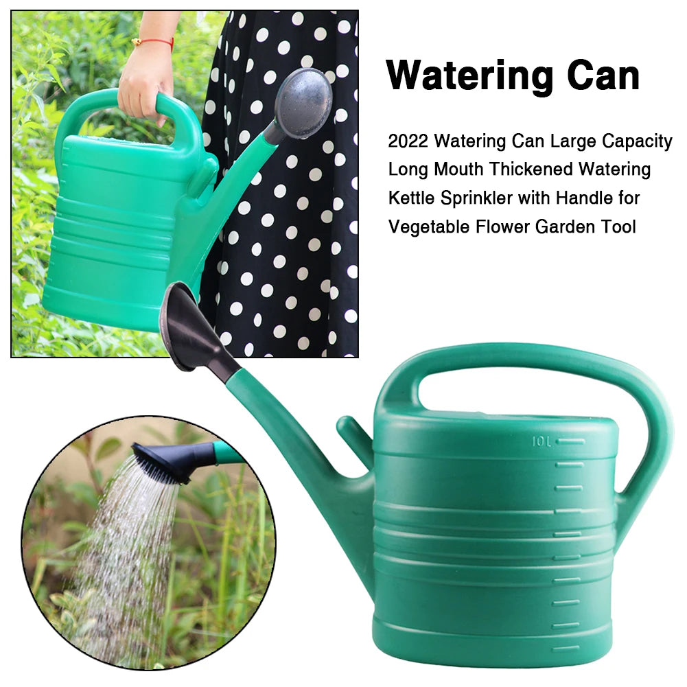 5/8L Watering Can Large Capacity Long Mouth Thickened Watering Kettle Sprinkler With Handle For Vegetable Flower Garden Tool New