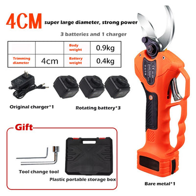 40mm Electric Pruning Scissor Fruit Tree Lengthening Shear Cordless Garden Pruning Machine Rechargeable High Branch Pruning Tool