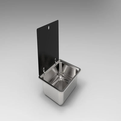 Stainless Steel Sink with Tempered Glass Lid 400*335*126mm GR-609A Boat Caravan