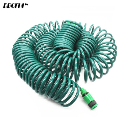 7.5/30M Expandable Coil Hose Cleaning Water Gun Retractable Hose Connector Garden Wash Sprayer Sprinkle Watering Irrigation Tool