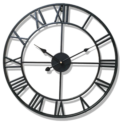 40-80cm Nordic Retro Metal Wrought Iron Roman Clock Wall Clock Modern Design Living Room Cafe Quiet Decorative Quartz Clock