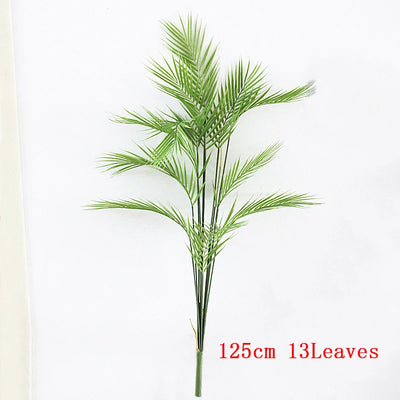 125cm 2pcs Large Artificial Plants Tropical Palm Tree Plastic Plant Leaves Fake Palm Potted Cocos Branch for Home Shop Decor