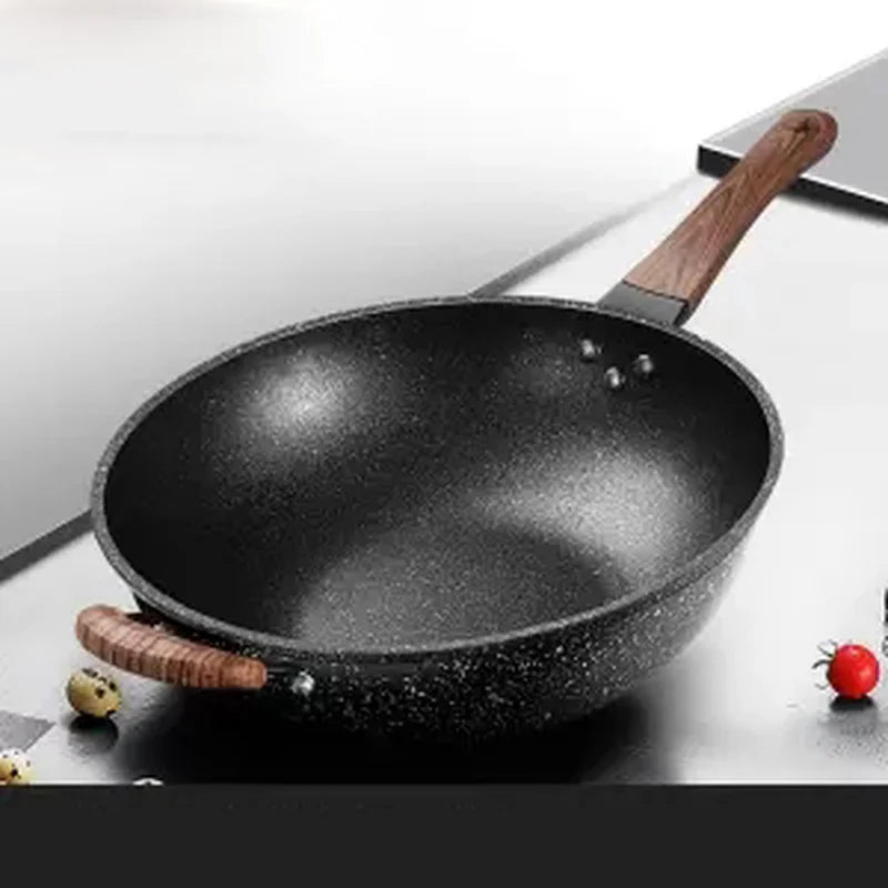 Maifan Stone Wok Non-stick Pan Pan Without Oily Smoke Cooking Pot Induction Cooker Gas Cooker Household Iron Pan Non Stick Pan