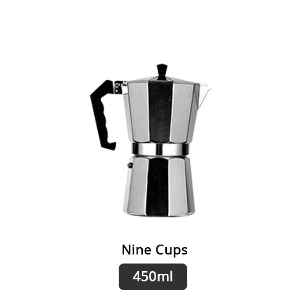 Coffee Maker Aluminum Espresso Percolator Pot Coffee Maker Moka Pots 1cup/3cup/6cup/9cup/12cup Stovetop Coffee Maker