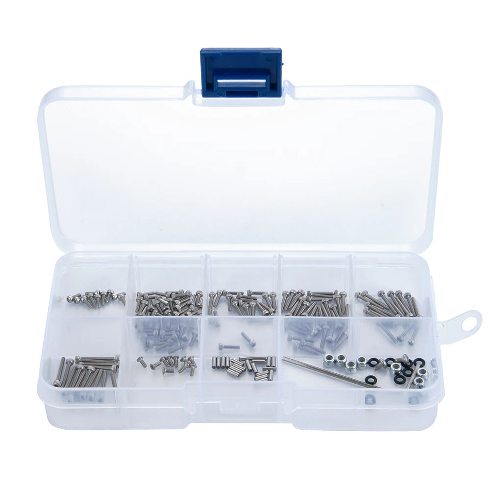 AXSPEED Screws Pins Repair Tools Kit with Storage Box for 1/18 1/24 RC Crawler Car TRX4M SCX24 AX24 FMS FCX24 Repair Parts