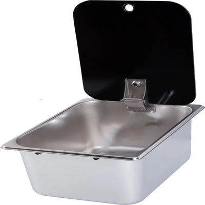 Stainless Steel Sink with Tempered Glass Lid 320*260*150mm GR-12150B Boat RV