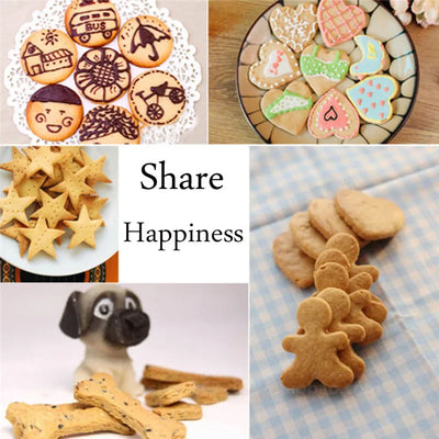 6PC Plastic Cookie Sugar Crafts Mold Cartoon Animal Cake Moulds Cookie Cutter Stamp Pineapple Cake Kitchen Baking Mould Tools