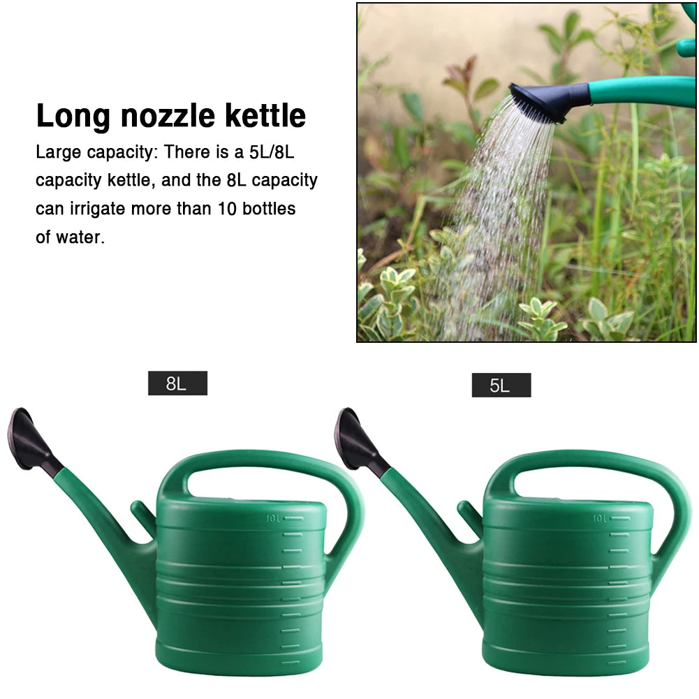 5/8L Watering Can Large Capacity Long Mouth Thickened Watering Kettle Sprinkler With Handle For Vegetable Flower Garden Tool New