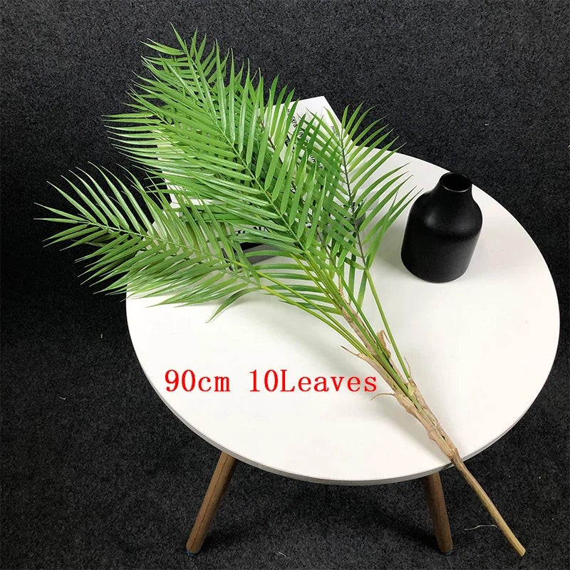 125cm 2pcs Large Artificial Plants Tropical Palm Tree Plastic Plant Leaves Fake Palm Potted Cocos Branch for Home Shop Decor