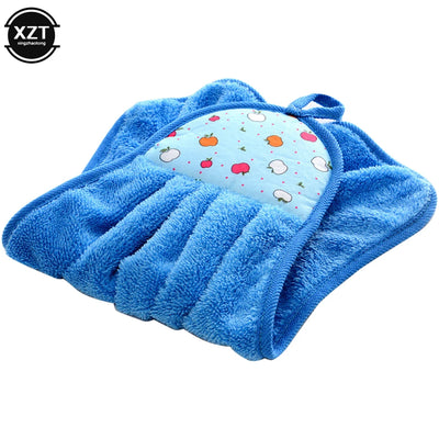 30*38cm Coral Velvet Bathroom Supplies Soft Hand Towel Absorbent Cloth Dishcloths Hanging Cloth Kitchen Accessories