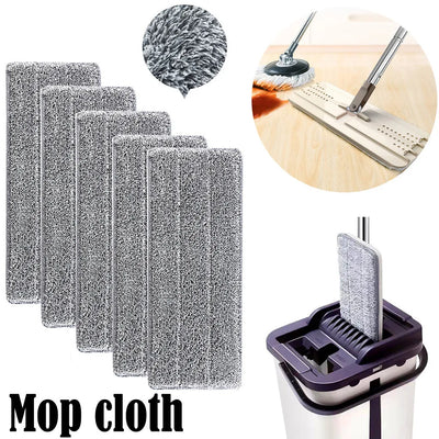 Reusable Microfiber Mop Pads Head Wet Dry Mops Wood Floor Cleaning Hook-and-loop Mop Head Free Hand-washing Flat Mop Cloths