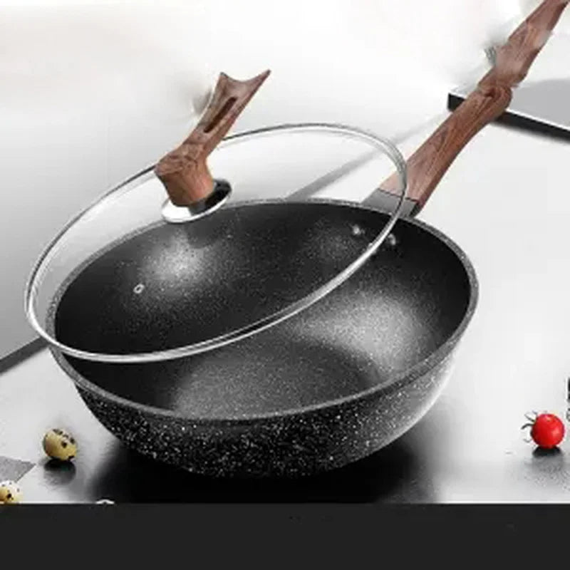 Maifan Stone Wok Non-stick Pan Pan Without Oily Smoke Cooking Pot Induction Cooker Gas Cooker Household Iron Pan Non Stick Pan