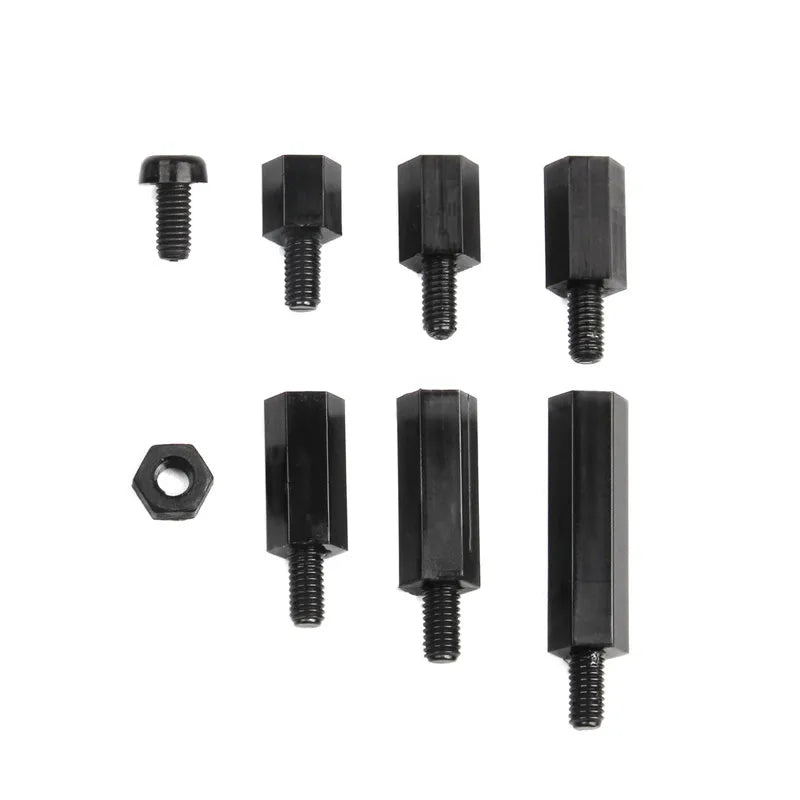 180pcs Black M3 Nylon Hex Spacers Male-Female Screws Nuts Stand-off Kit With Plastic Box For Electronics PC Board Mayitr