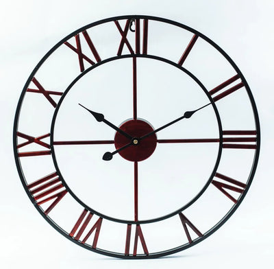 40-80cm Nordic Retro Metal Wrought Iron Roman Clock Wall Clock Modern Design Living Room Cafe Quiet Decorative Quartz Clock