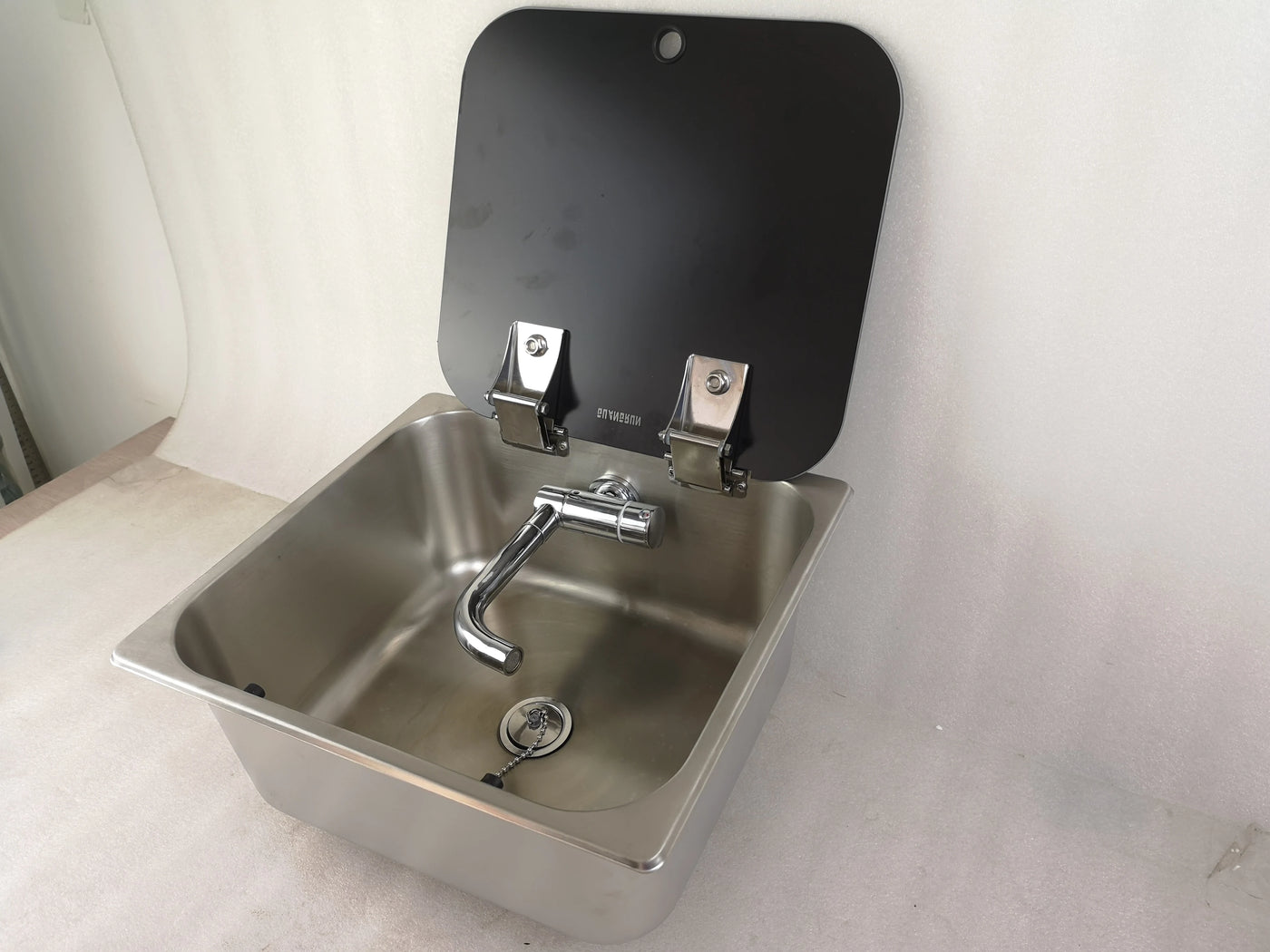 Stainless Steel Sink with Tempered Glass Lid 350*320*150mm GR-23150B Boat Caravan RV