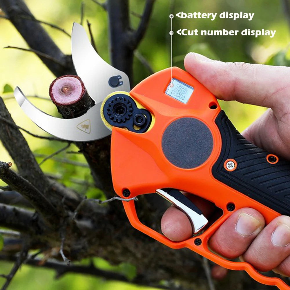 40mm Electric Pruning Scissor Fruit Tree Lengthening Shear Cordless Garden Pruning Machine Rechargeable High Branch Pruning Tool