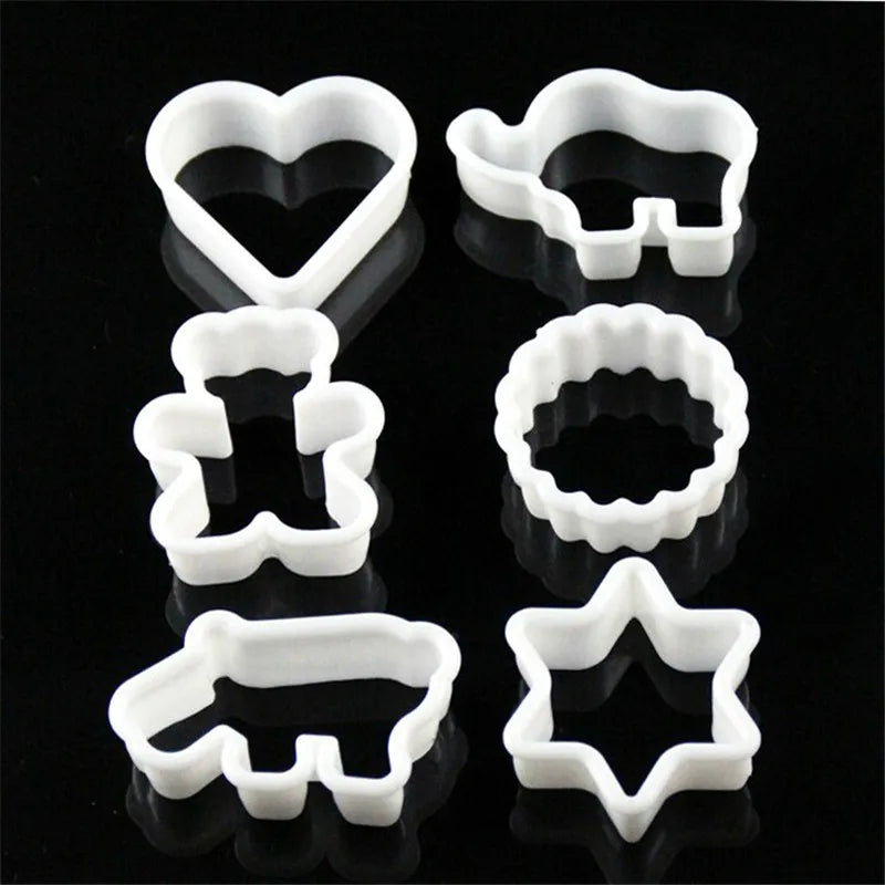 6PC Plastic Cookie Sugar Crafts Mold Cartoon Animal Cake Moulds Cookie Cutter Stamp Pineapple Cake Kitchen Baking Mould Tools