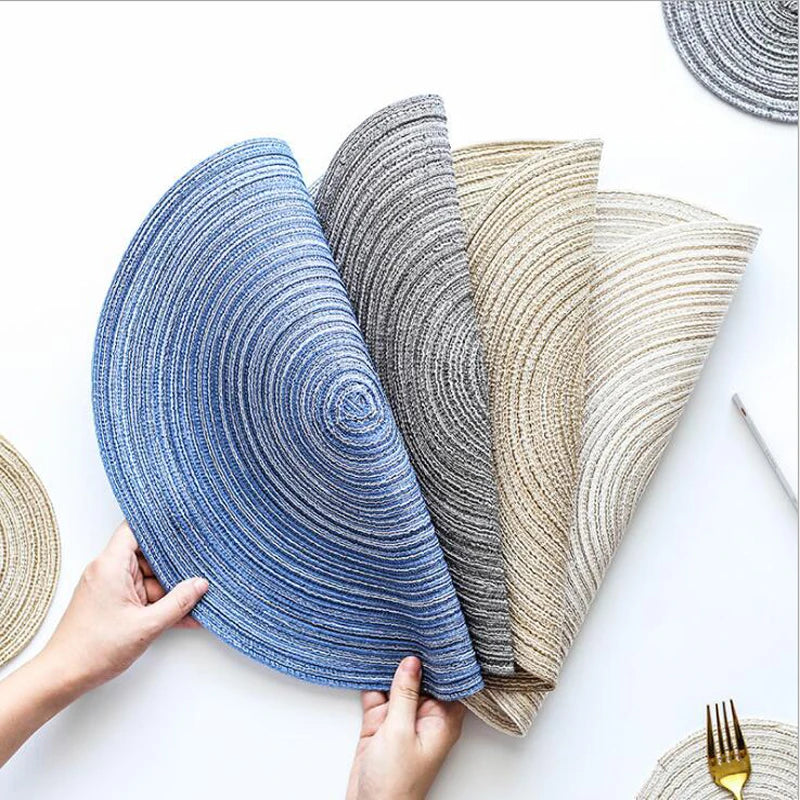 4/6/8pcs Placemats Non-slip Table Mat Cup Pad Heat Resistant Bowls Cups Coaster Tableware Mat Dish Pads Linen Mats Cup Holder