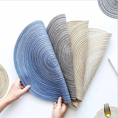 4/6/8pcs Placemats Non-slip Table Mat Cup Pad Heat Resistant Bowls Cups Coaster Tableware Mat Dish Pads Linen Mats Cup Holder