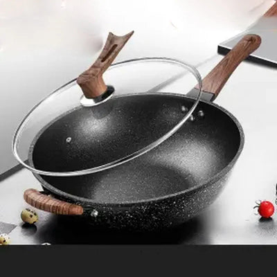 Maifan Stone Wok Non-stick Pan Pan Without Oily Smoke Cooking Pot Induction Cooker Gas Cooker Household Iron Pan Non Stick Pan