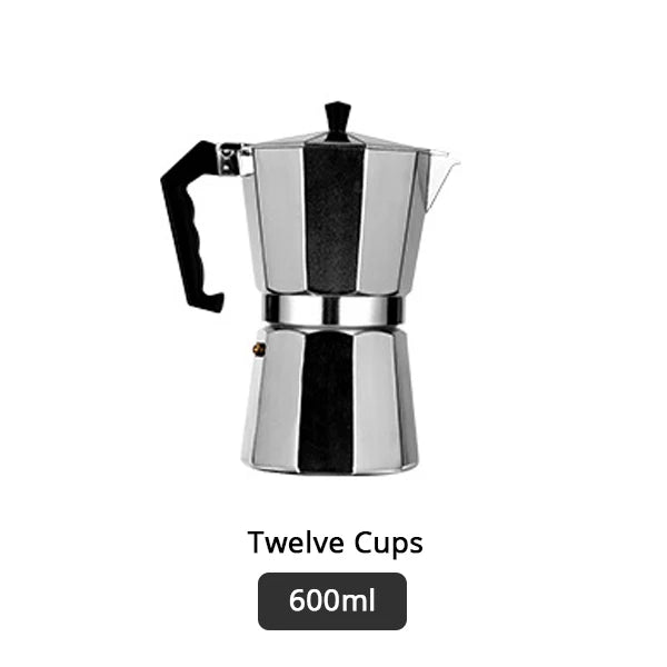 Coffee Maker Aluminum Espresso Percolator Pot Coffee Maker Moka Pots 1cup/3cup/6cup/9cup/12cup Stovetop Coffee Maker