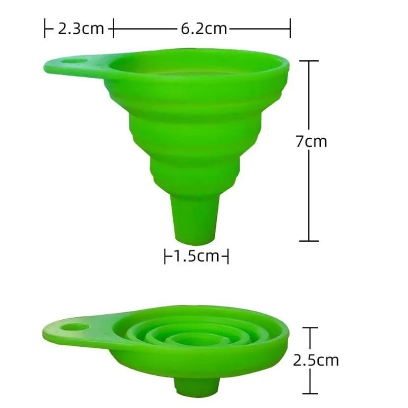 1PC/2pc Mini Foldable Funnel Silicone Collapsible Funnel Folding Portable Funnels Be Hung Household Liquid Dispensing Telescopic