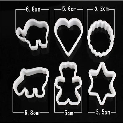 6PC Plastic Cookie Sugar Crafts Mold Cartoon Animal Cake Moulds Cookie Cutter Stamp Pineapple Cake Kitchen Baking Mould Tools