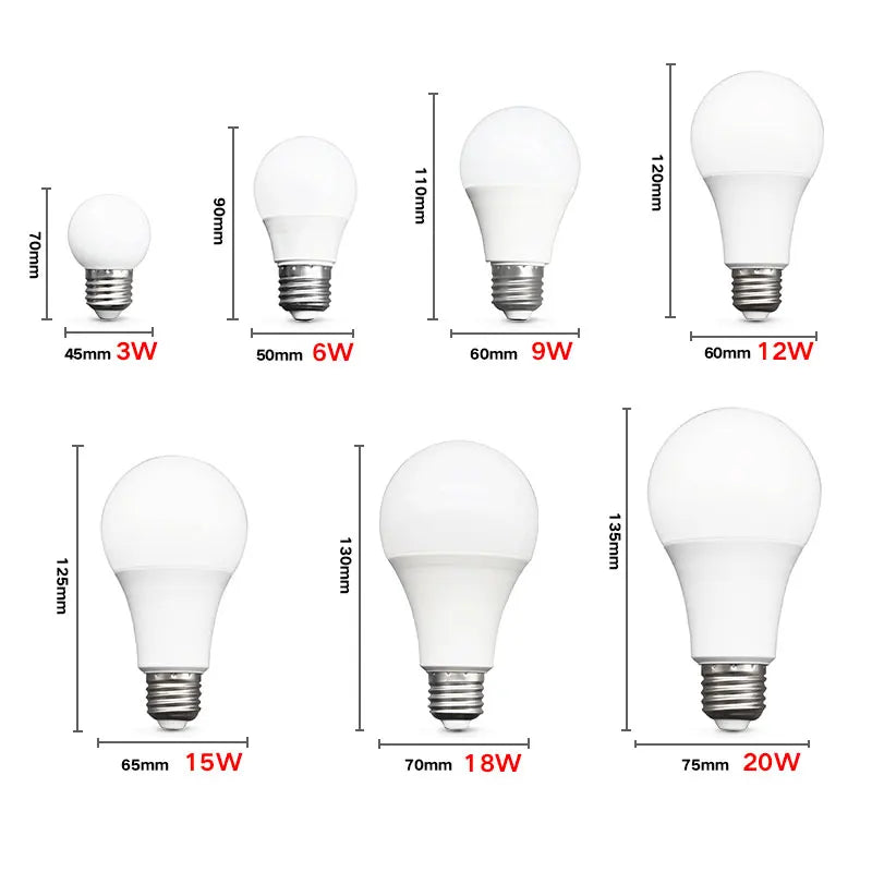 LED E14 LED lamp E27 LED bulb AC220V 230V 240V 20W 18W 15W 12W 9W 6W 3WSmart IC Lampada LED Spotlight Table Lamps light Bombilla