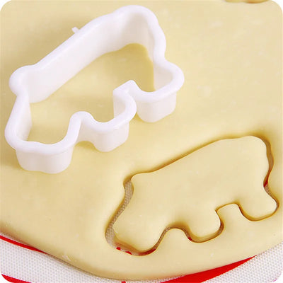 6PC Plastic Cookie Sugar Crafts Mold Cartoon Animal Cake Moulds Cookie Cutter Stamp Pineapple Cake Kitchen Baking Mould Tools