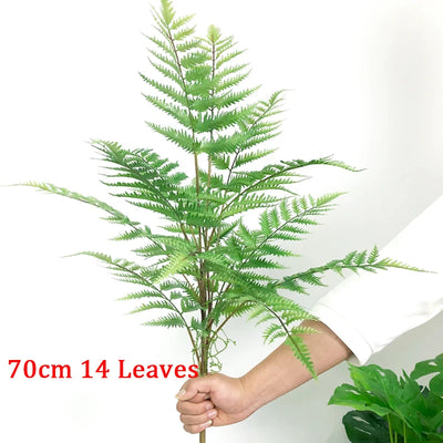 125cm 2pcs Large Artificial Plants Tropical Palm Tree Plastic Plant Leaves Fake Palm Potted Cocos Branch for Home Shop Decor