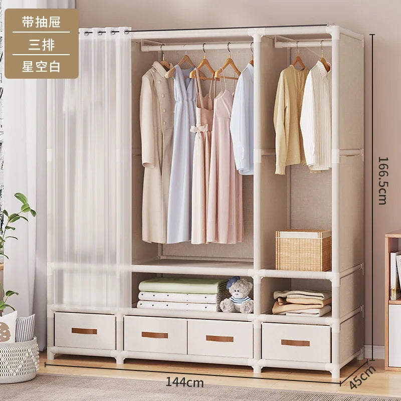 Cabinet Wooden Wardrobe Clothes Bedroom Minimalism Italian Space Saving Modern Guarda Roupa Lounge Suite Furniture