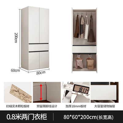 Wardrobe flat door split adult cabinet modern simple household rental room granule board combination bevel wardrobe