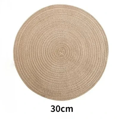 18/30cm Round Table Mat Woven Ramie Placemat Anti Slip Dining Table Mats Non-Slip Tableware Bowl Pads Kitchen Drink Cup Coasters