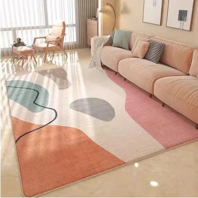 Washable Hot Sale Cute Warm Geometric Faux Cashmere Rug Living Room Sofa Bedroom Bedside Rug Anti-slip and Dirty Resistant