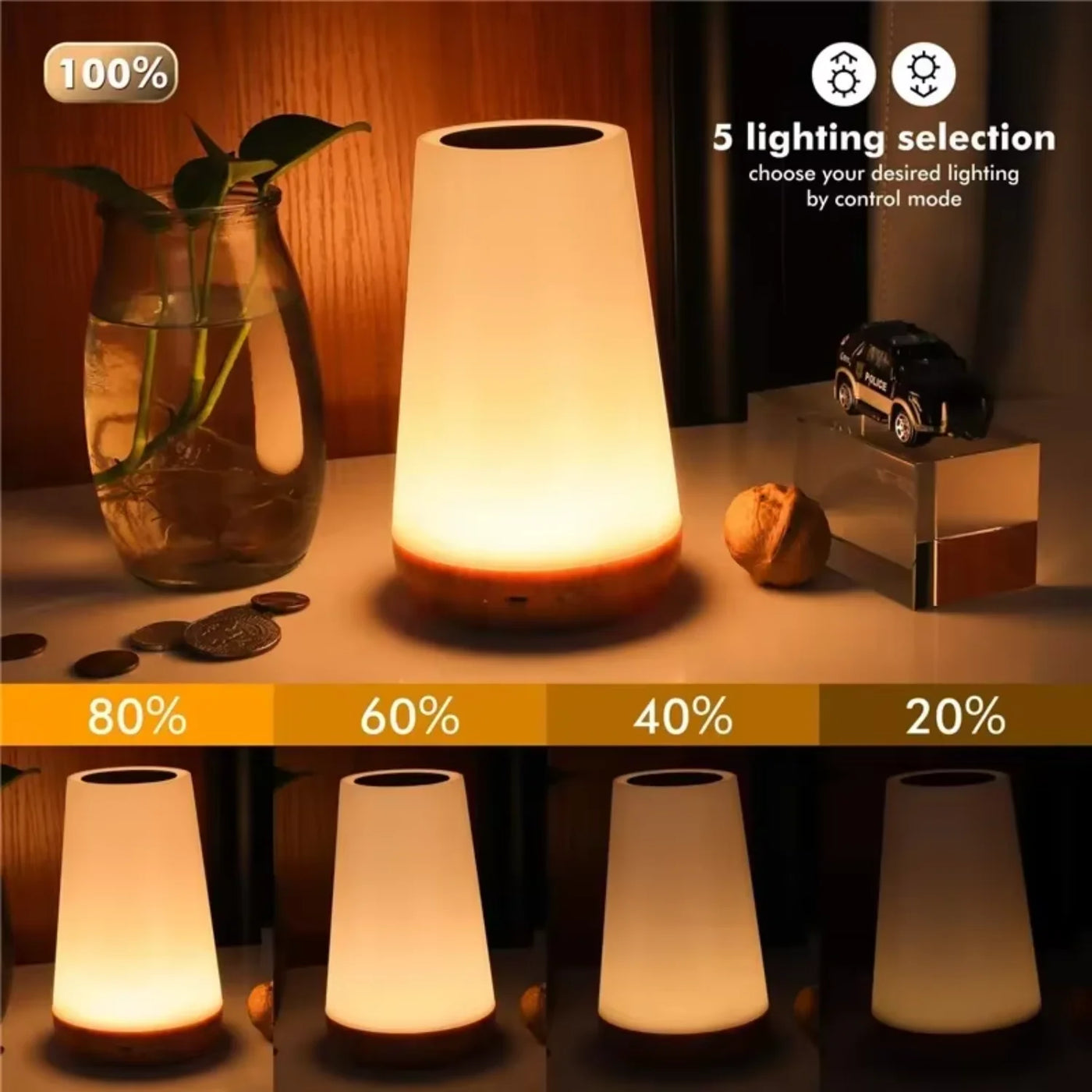 13 Color Changing Night Light RGB Remote Control  Dimmable Lamp Portable Table Bedside Lamps USB Rechargeable Night Lamp