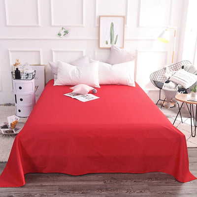 100% Pure Cotton Black Flat Sheet 1pc High Quality Solid Color Soft And Comfortable Bed Sheet постельное белье (No Pillowcase）