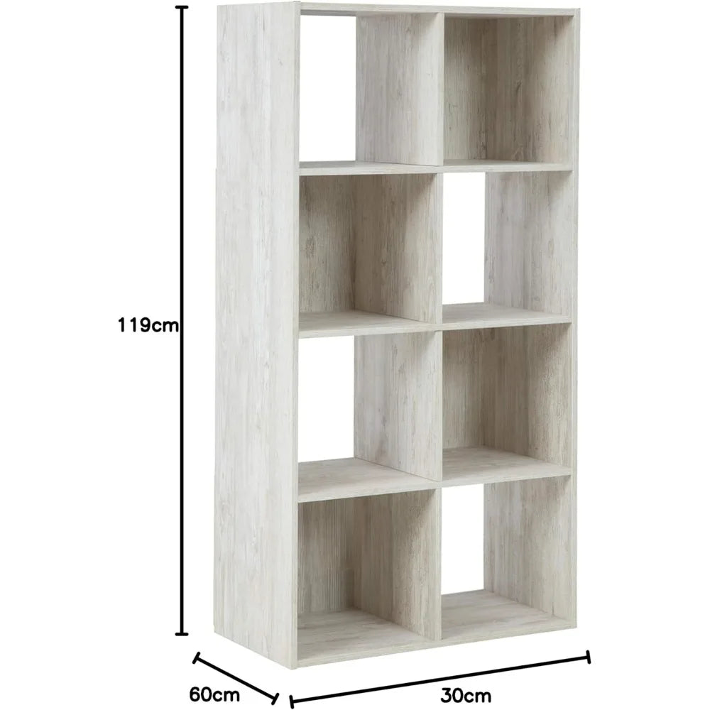 Paxberry Coastal 8 Cube Storage Organizer or Bookcase, Whitewash