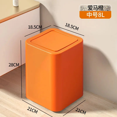 High-looking Paper Basket Bathroom Kitchen Trash Can Trash Can Household Swing Lid Toilet Living Room Office