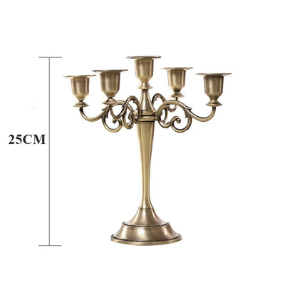 New Bronze Candelabra Metal 5-arms/3 arms Candle Holders Wedding Decoration Candlesticks Event Candle Stand Table Centerpiece