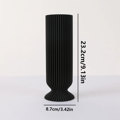 Elegant Black Plastic Vase - Boho Chic Decorative Centerpiece for Home, Office, and Living Room