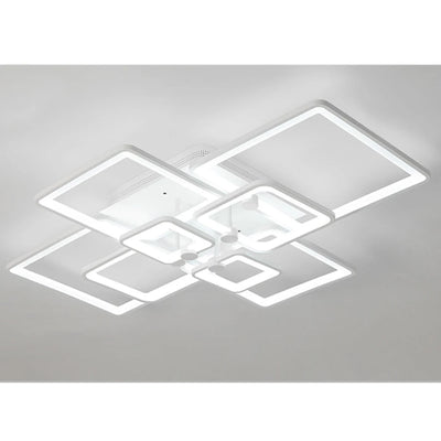 LOYALHEARTDY Modern LED Ceiling Light 8-Heads Square Frame Acrylic Ceiling Lamp Fixture Flush Mount Chandelier for Bedroom