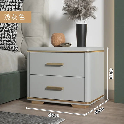 Bedside cabinet, simple, modern, light luxury, simple household small bedroom, bedside cabinet, solid wood, white storage cabine