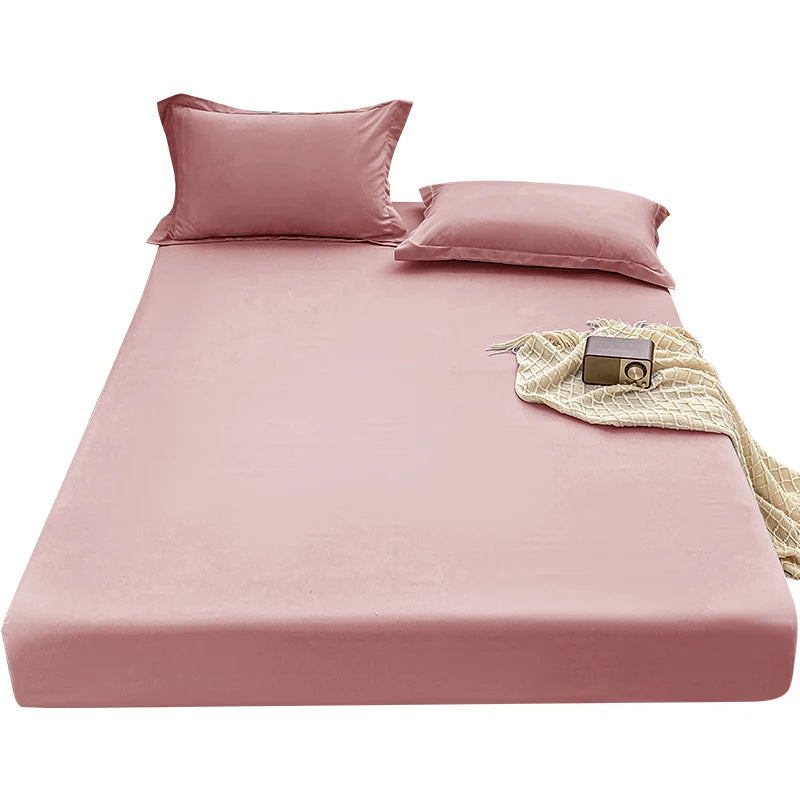 Premium Solid Color Brushed Fitted Sheet,Ultra-Soft Sateen Weave for Cozy Nights - Hypoallergenic and Easy Care Bedding