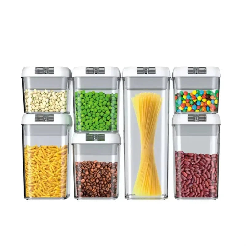 16 24 36 Pcs Set Bpa-Free Airtight Plastic Stackable Kitchen Organizer Cereal 42pack Dry Food Storage BIn Box Container