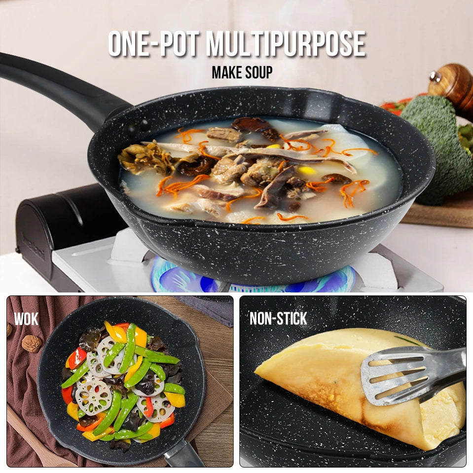 Pot set Stockpot frying pan Pan Pan Pancake pan Egg frying pan non-stick frying pan set 4 pieces